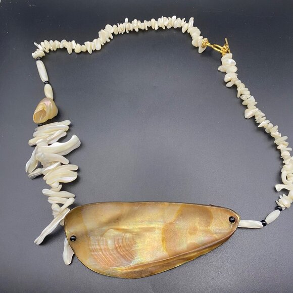 Shell Necklace 2 Bracelet Lot Cowrie Love Leather Two Tone Boho Festival Beach - Picture 8 of 8